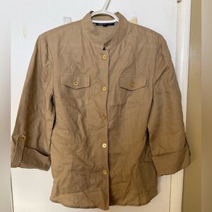 Jones New York Linen Tan Top Women’s L